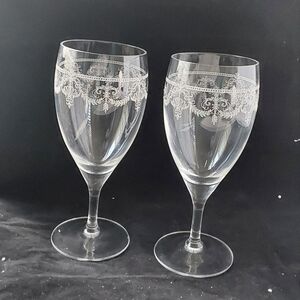 PRINCESS HOUSE HERITAGE CRISTAL  FRANCE  ETCHED GLASSES SETS OF‎ 6